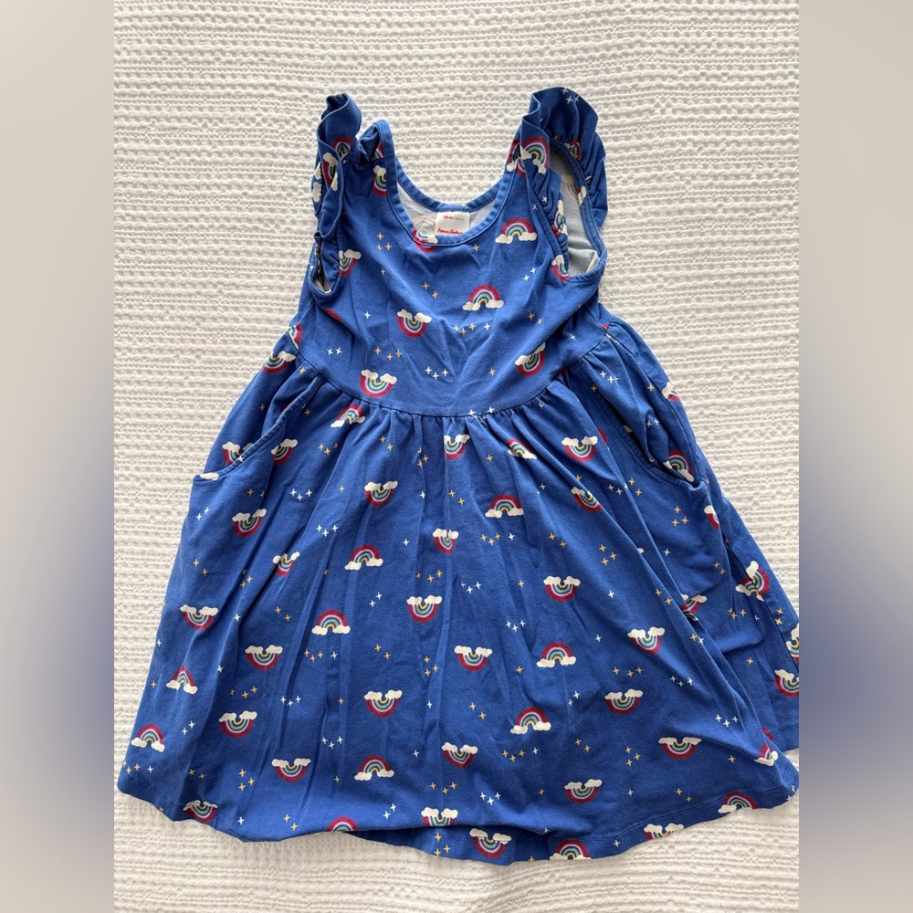 Hanna Andersson Blue Rainbow & Star Sleeveless Dress